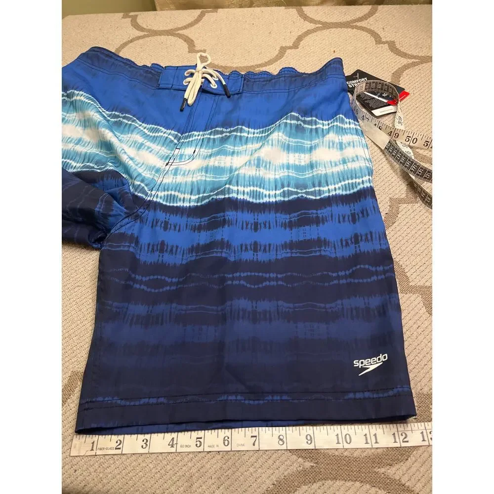 Speedo blue lemonade water repellent UPF 50+ swim trunks, 9” inseam, size XXL